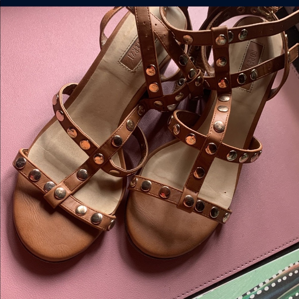 Brown Studded Sandals